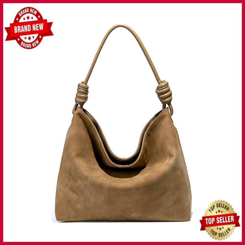 Large Slouchy Hobo Tote Bag Lightweight Faux Suede Shoulder Bag Travel